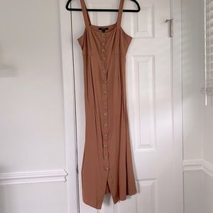 Burnt Orange, Button Front Maxi Dress, Size S